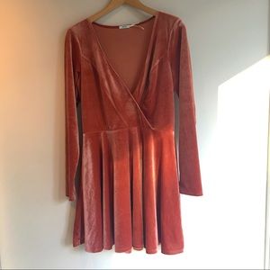 Kimchi Blue Pink Iris Velvet Dress